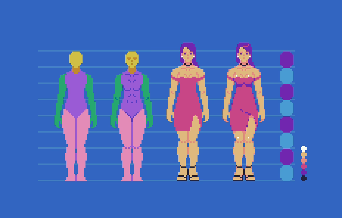 Where can I find ideas for pixel art human base?
