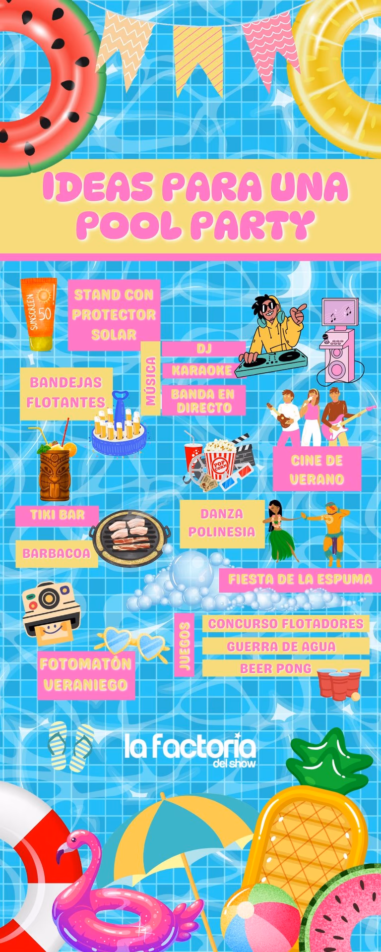 ¿Qué bebidas incluye la Pool Party?