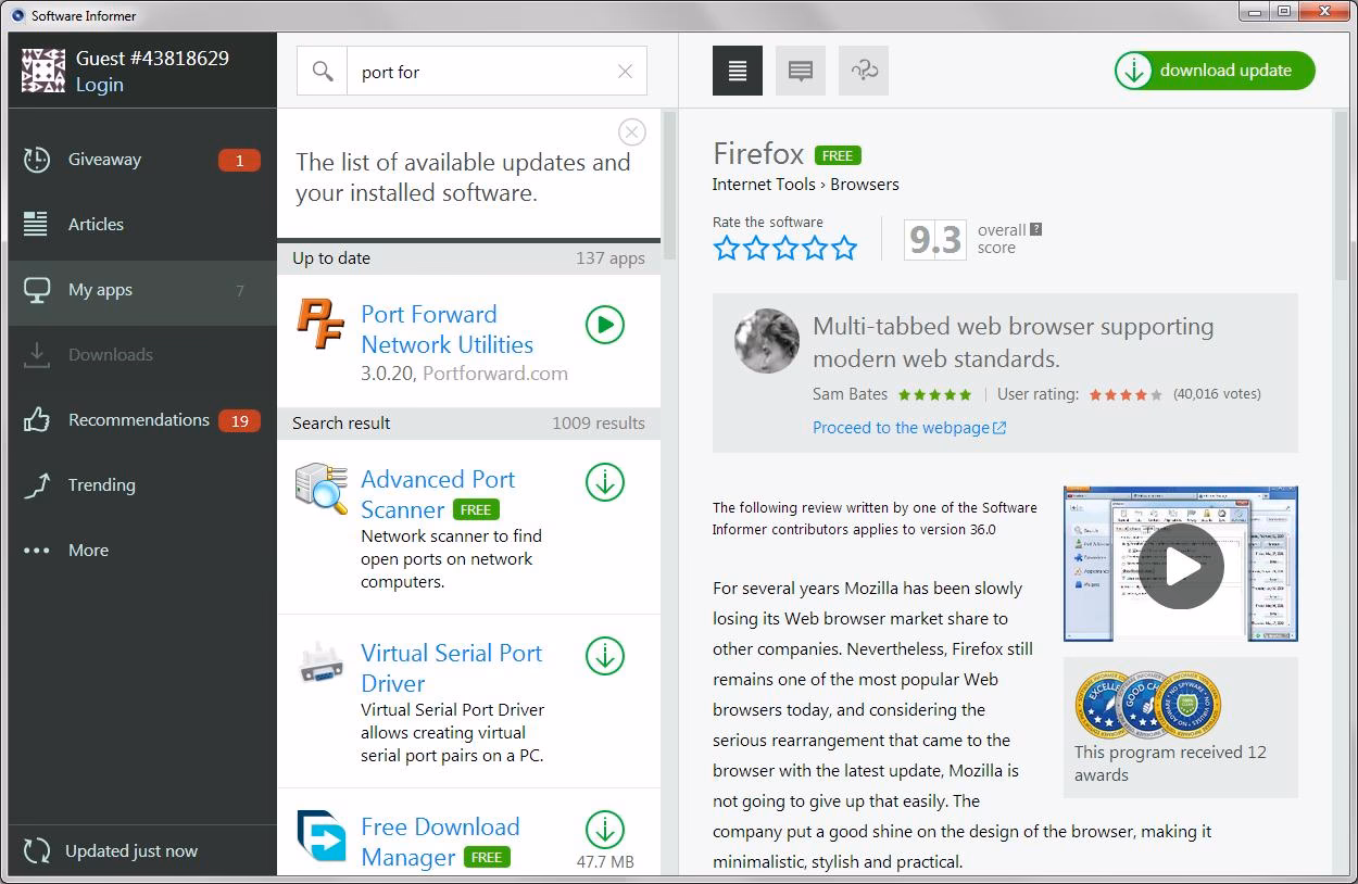 What is port forwarding software?