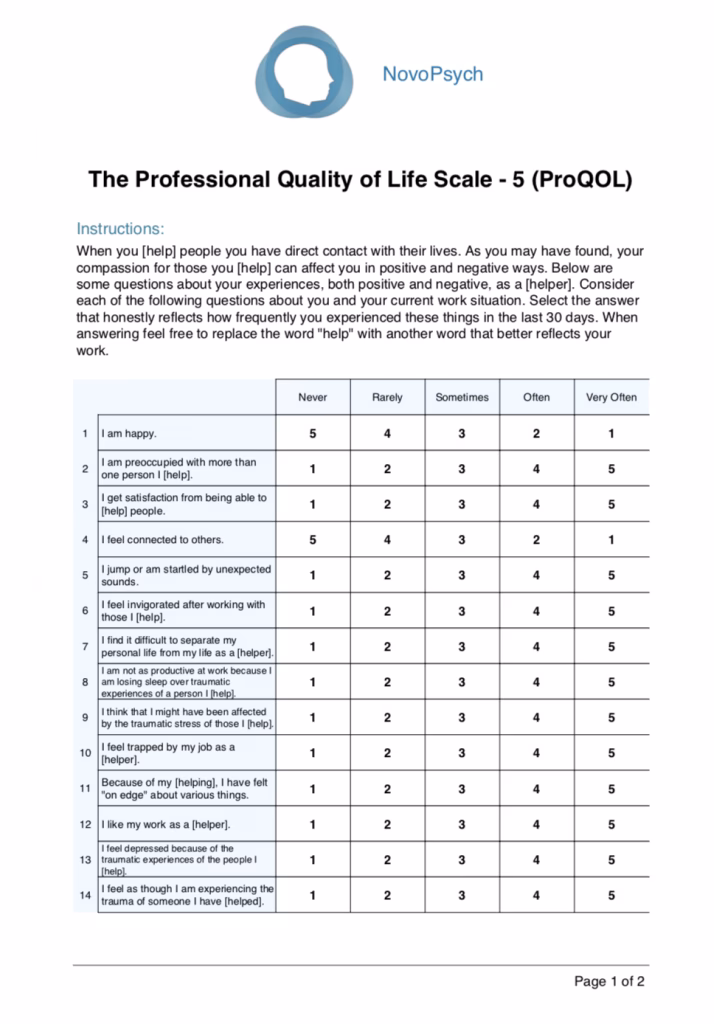 What is a ProQOL measure?
