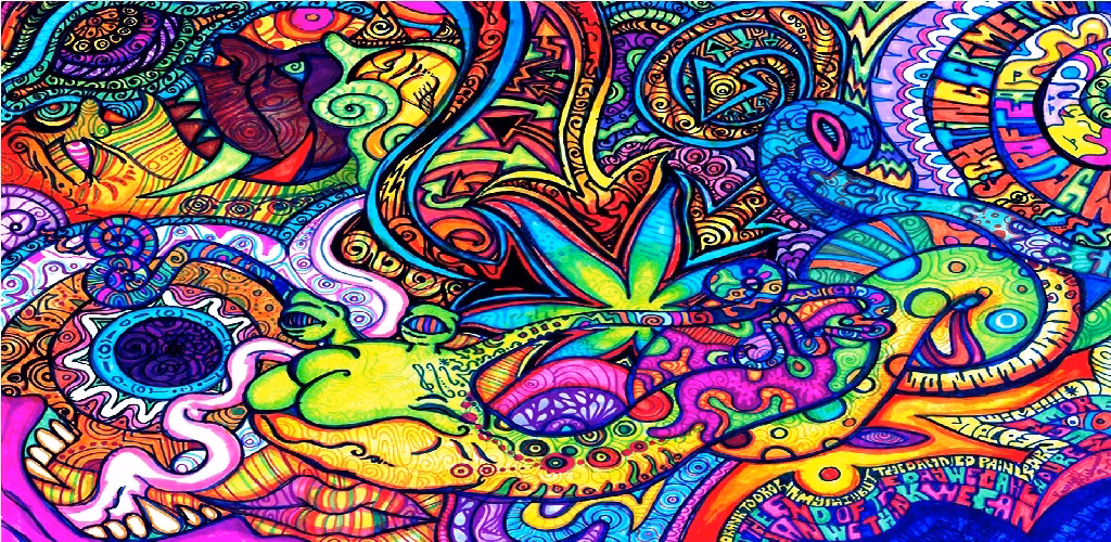 How many images are there in the psychedelic wallpapers collection?