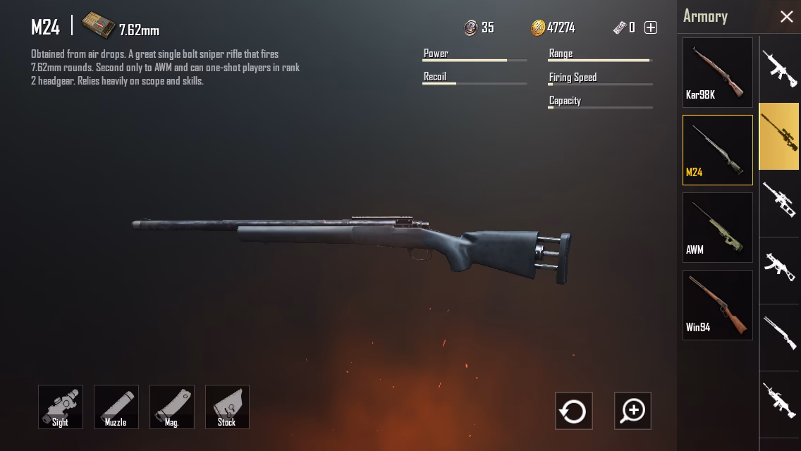 What are PUBG Mobile weapon stats?