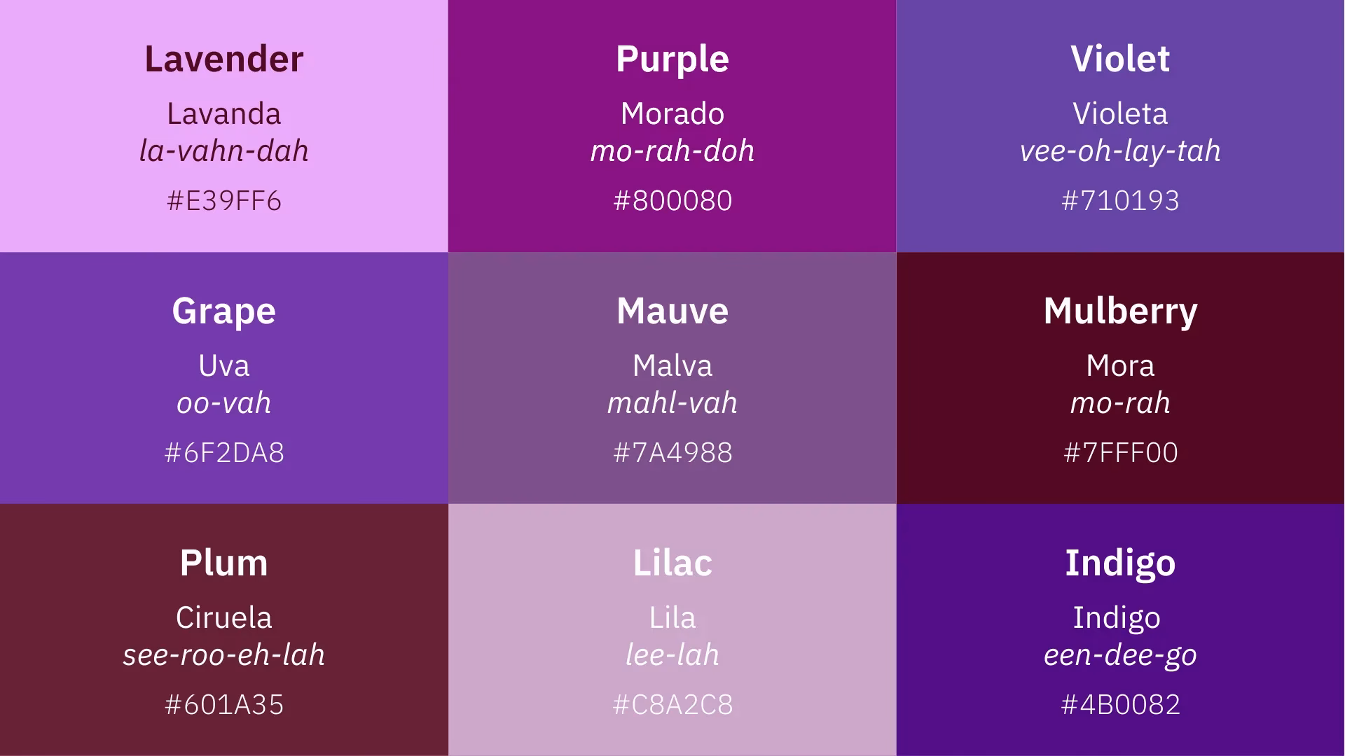 What is a synonym for purple?