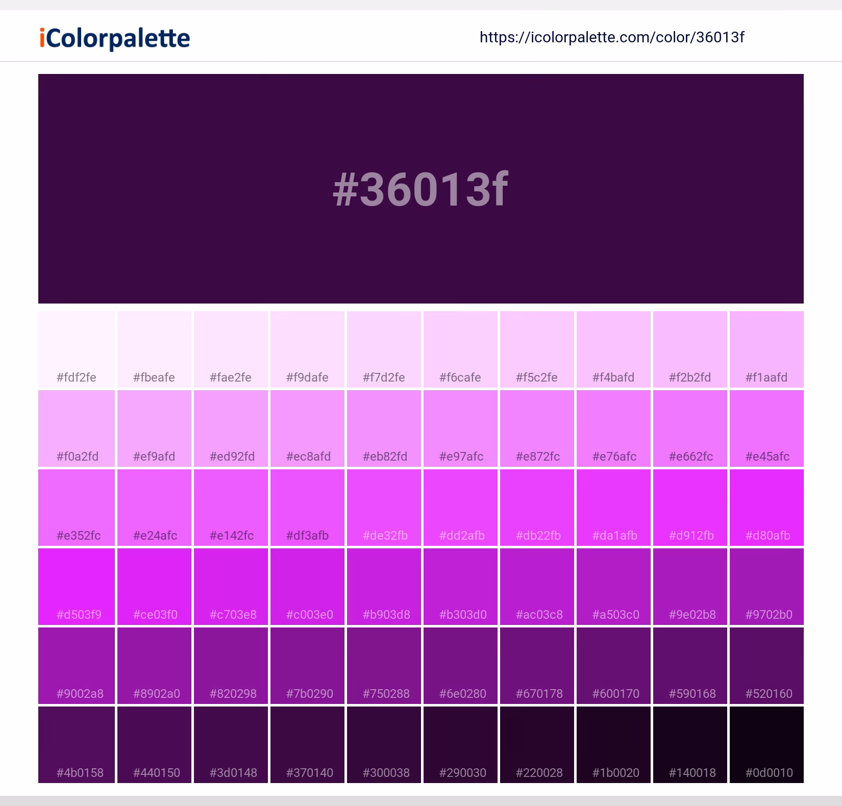 What color code is purple?