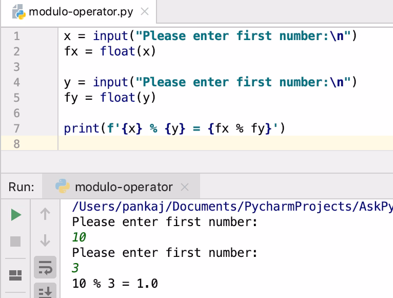 Should I use FMOD() over the modulo operator in Python?