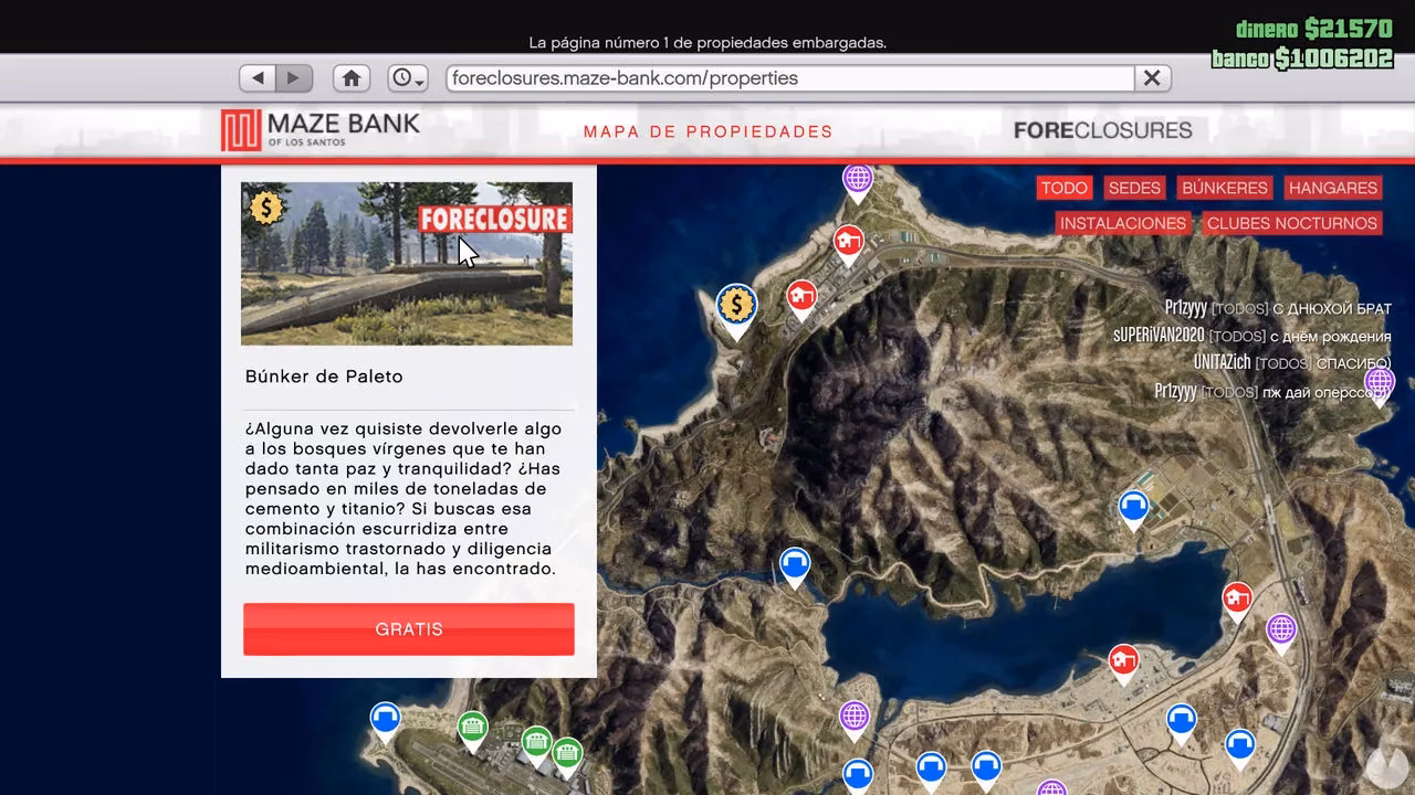 ¿Cuánto se otorga por entrega en el Bunker?