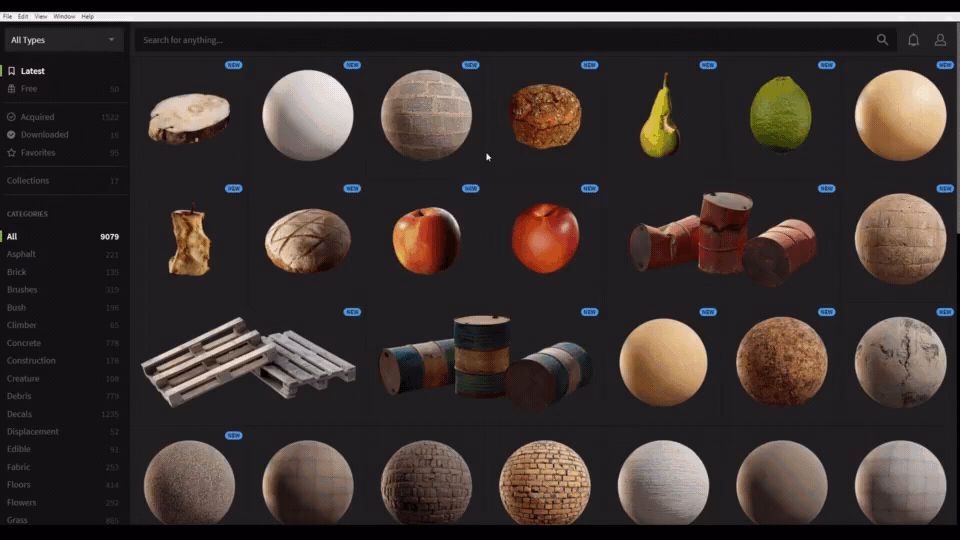 What formats does Quixel bridge support?