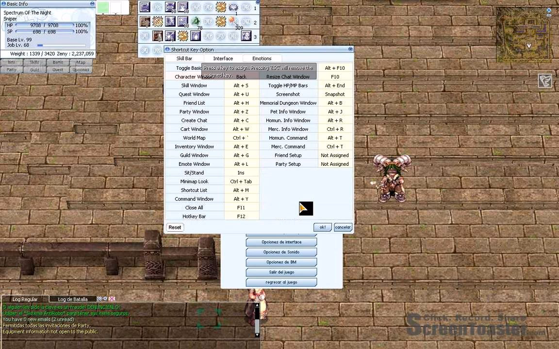 What commands are used in Ragnarok Online?