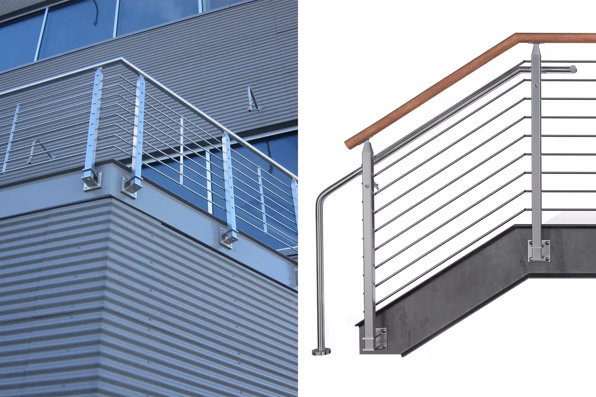 What is a side mount stair railing?