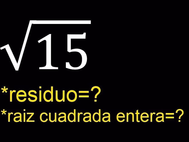 ¿Cómo conocer la raíz entera?