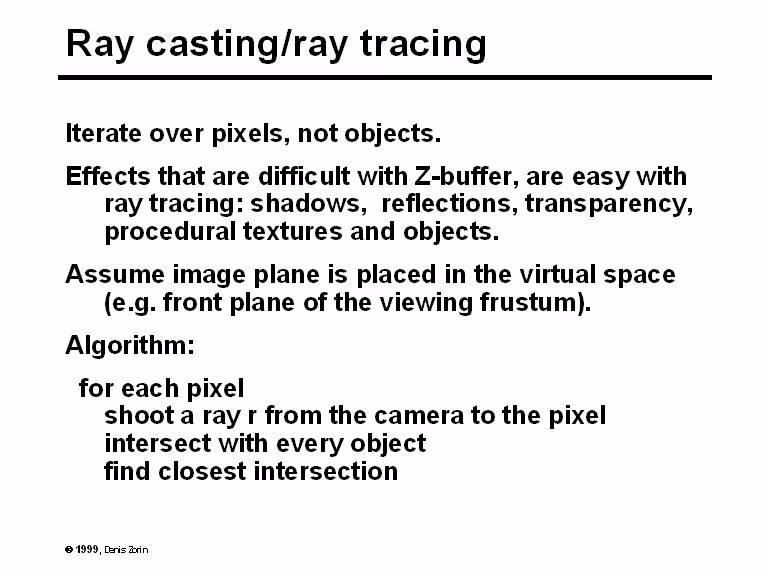 Is ray-casting faster than ray tracing?