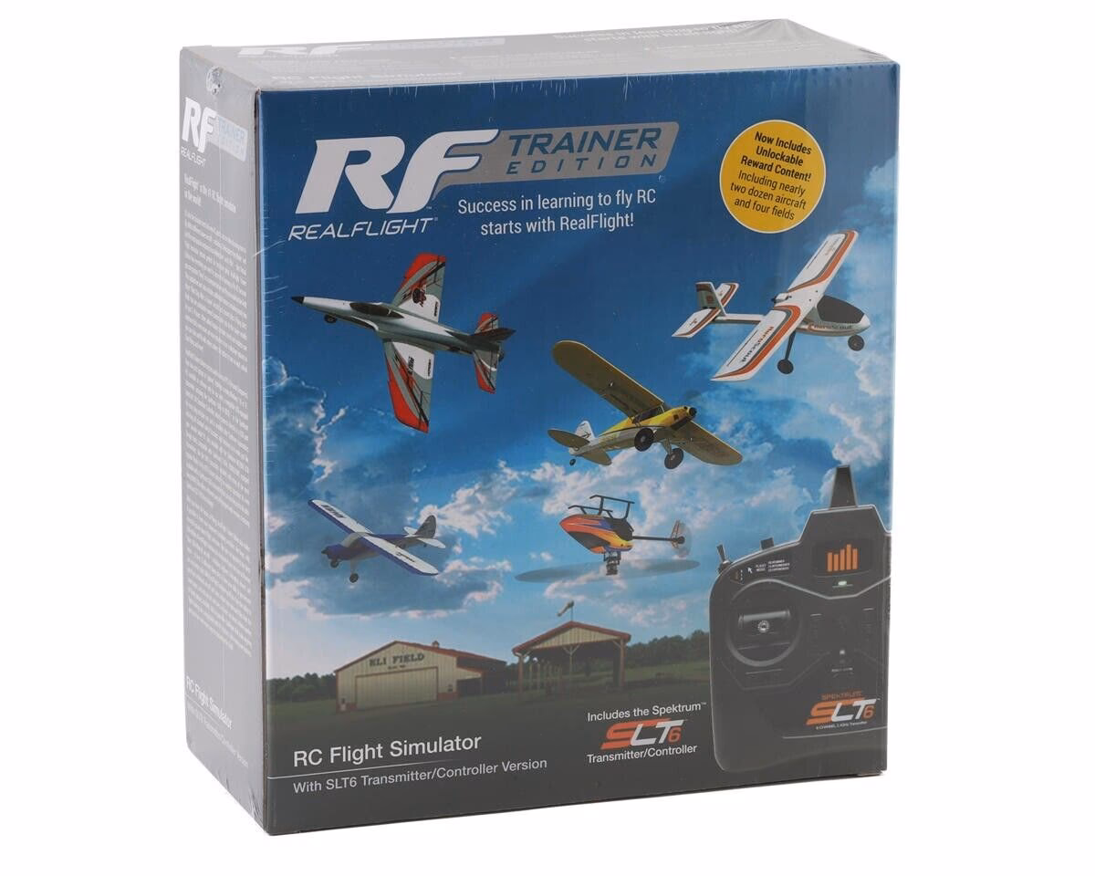 What is the RealFlight trainer edition RC flight simulator with slt6 transmitter/controller?