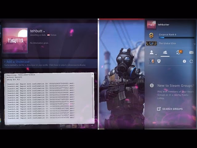 How do I report bot boosting lobbies in CSGO?