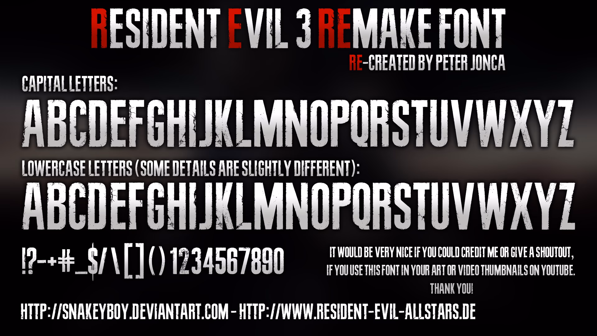 What font does Resident Evil use?