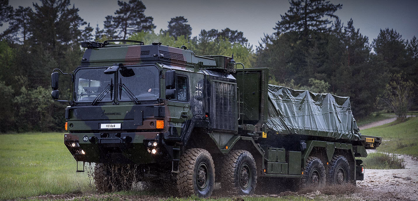 What kind of trucks does Rheinmetall offer?
