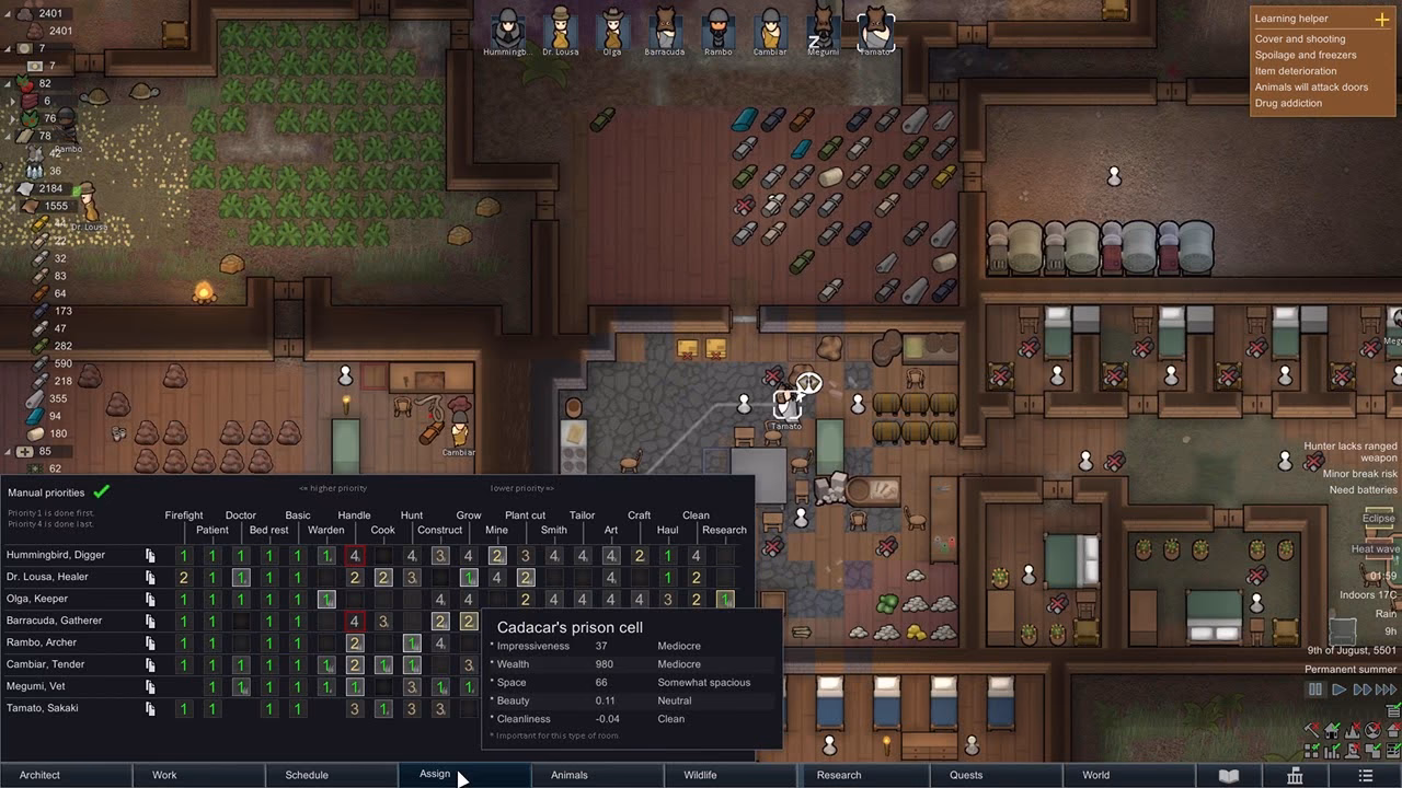 Can you keep drugs in Rimworld?