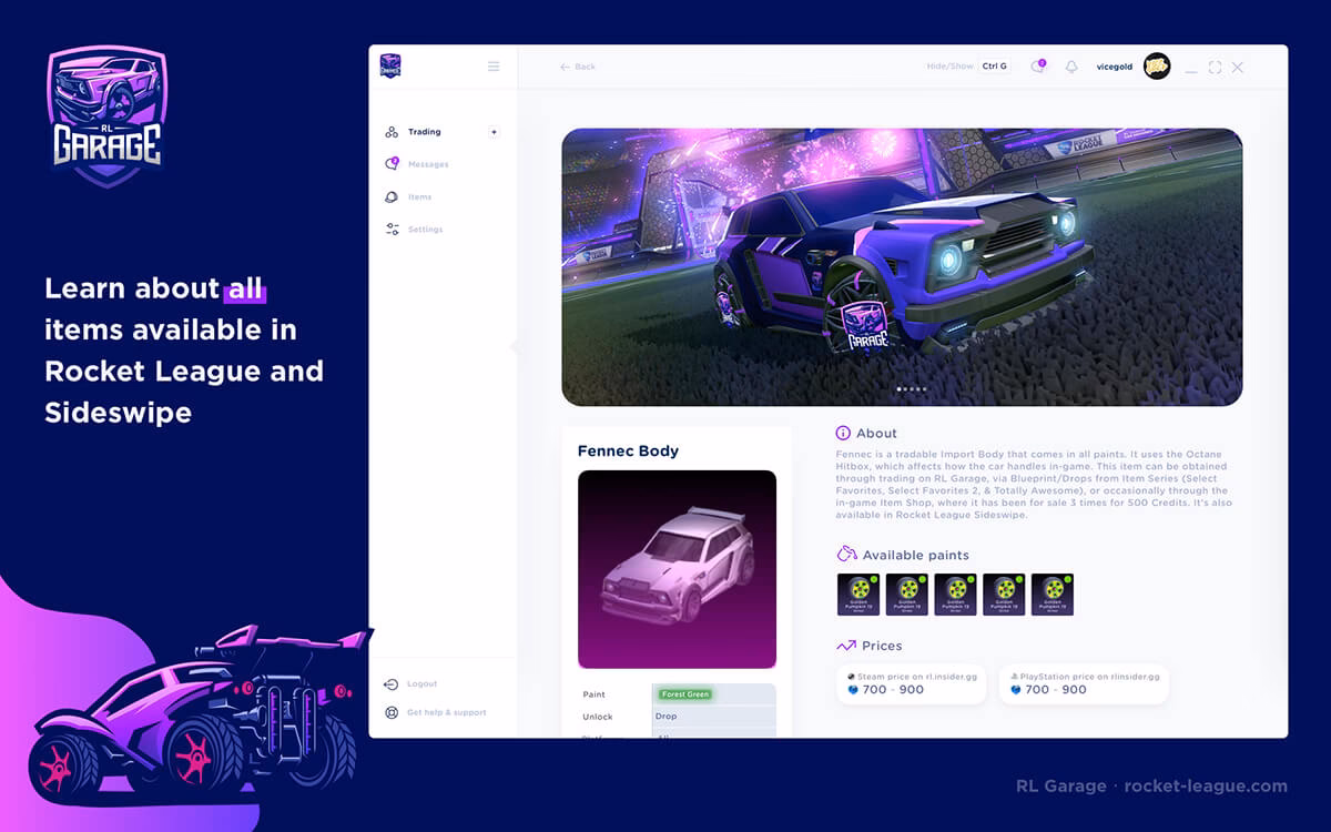 What is RL garage for Rocket League?