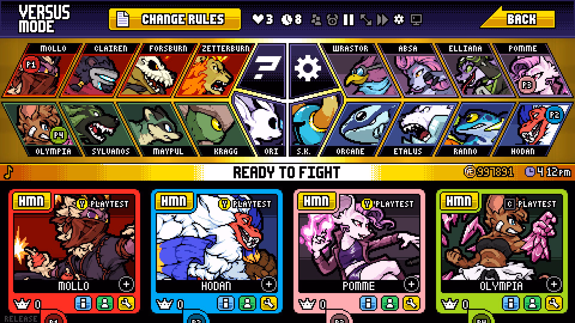 Are all characters listed alphabetically in the Bloody Roar series?