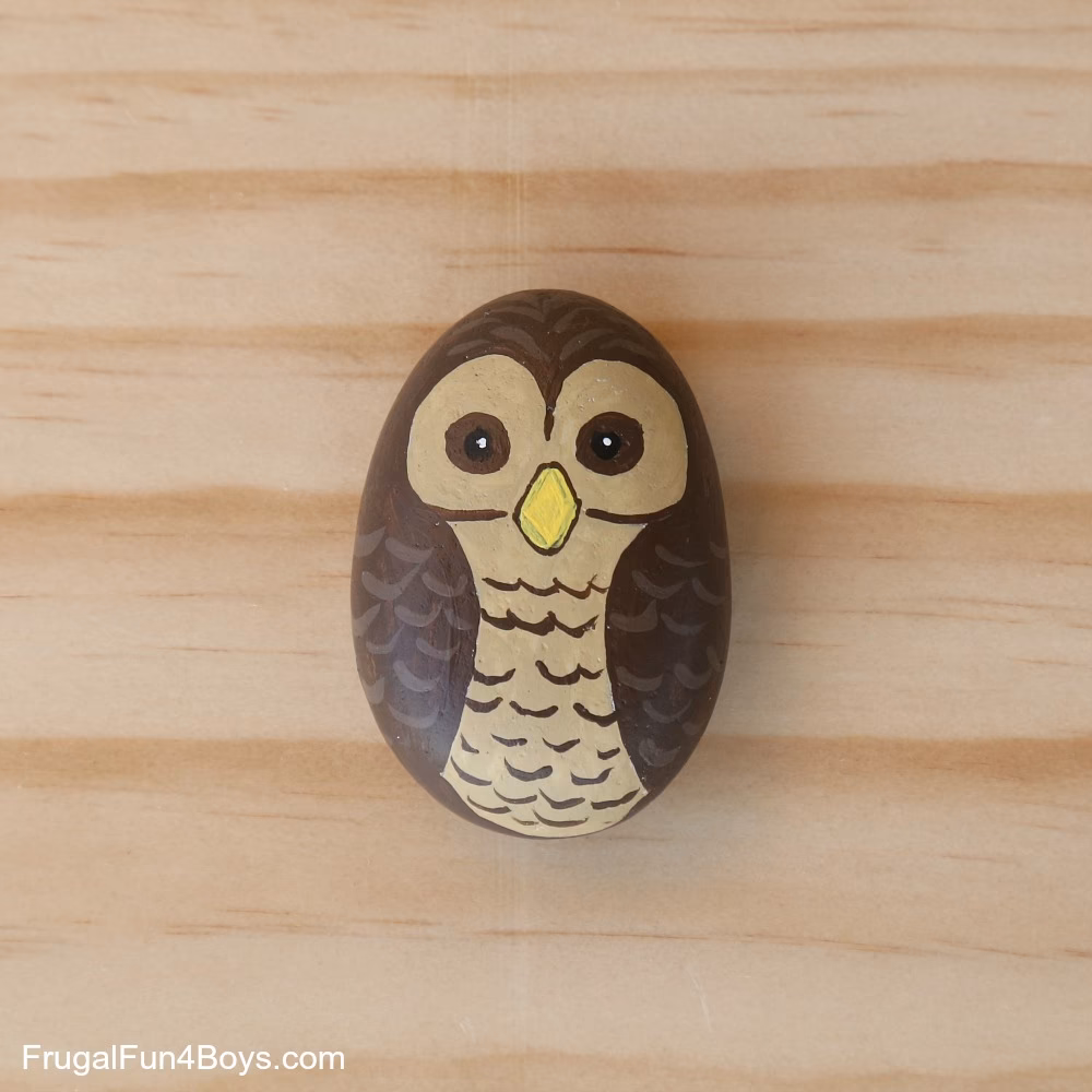 Can kids make owl designs on rocks?