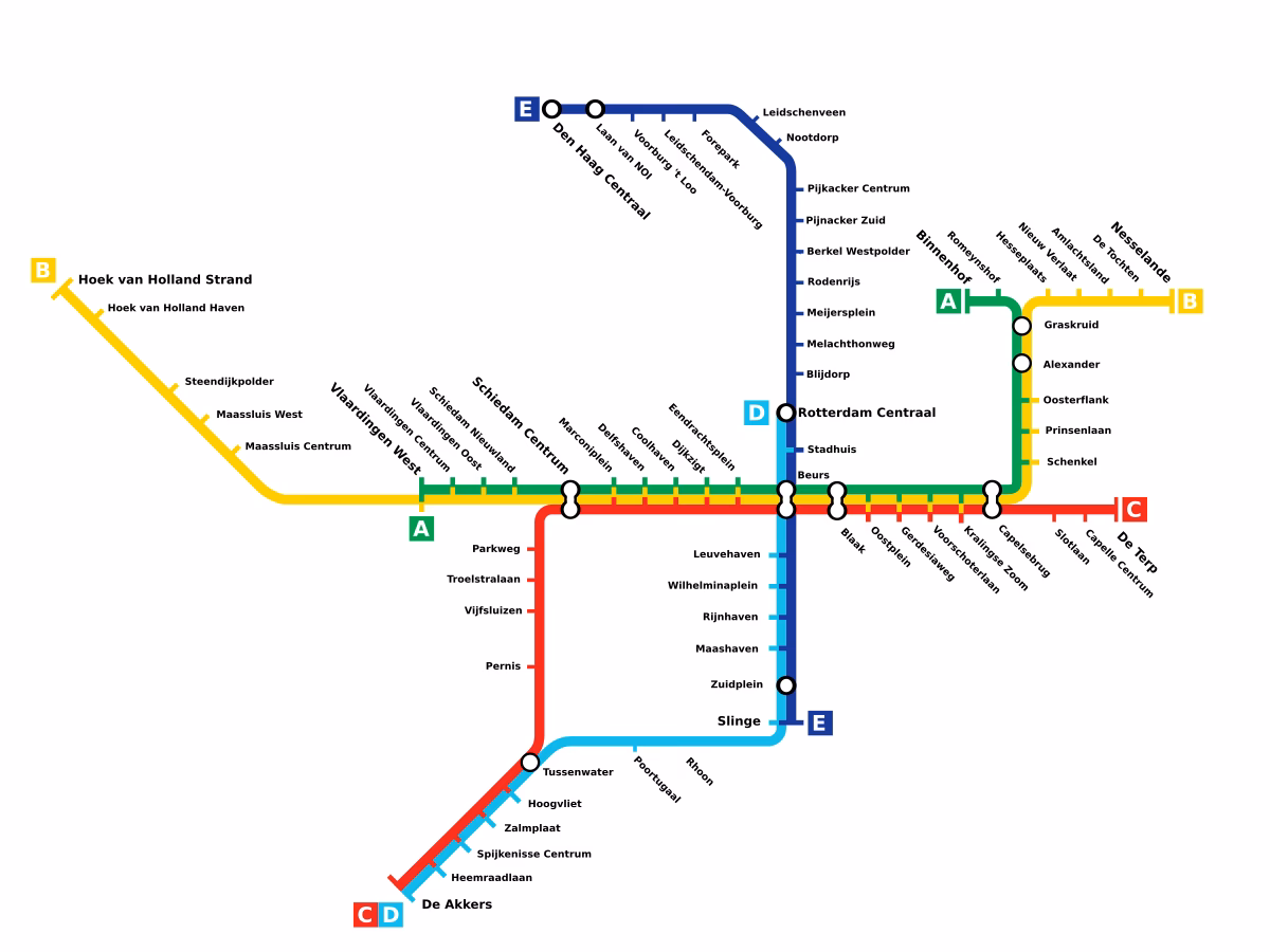 How many metro lines does Rotterdam have?