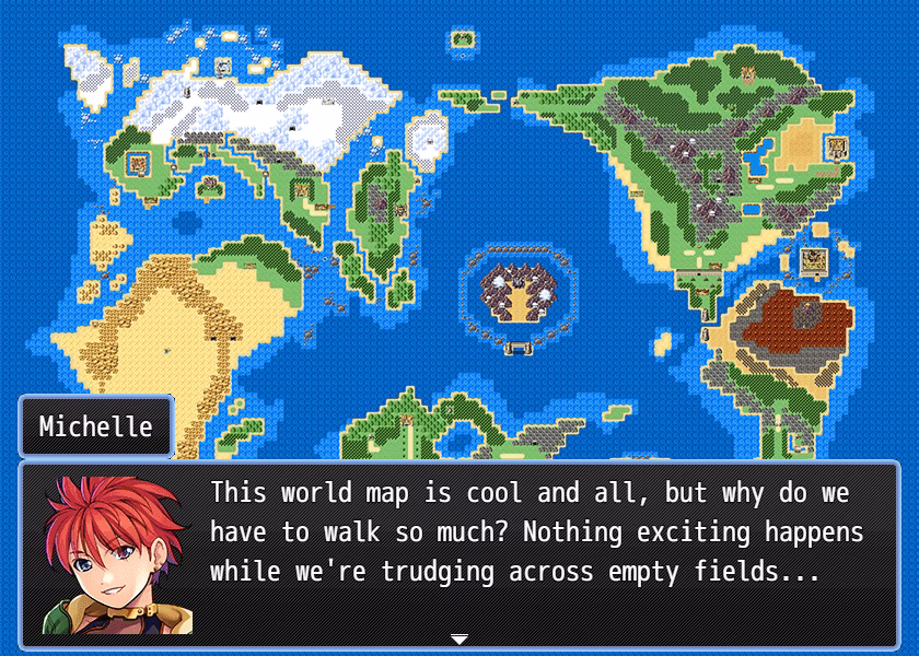 What is a world map in RPG Maker MV?