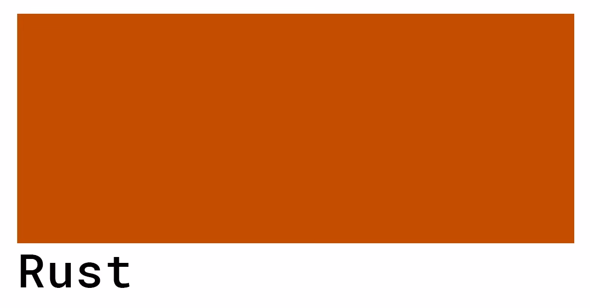 What is the hexadecimal color of rust?