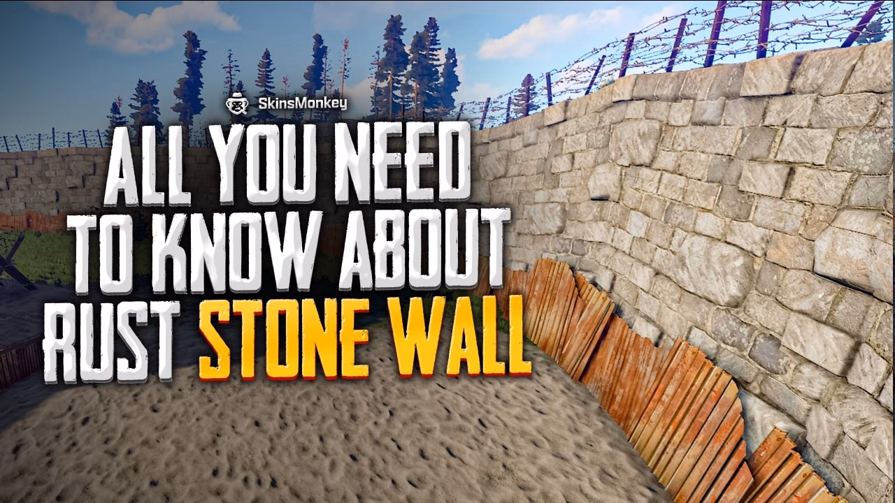 What is a high external stone wall in rust?