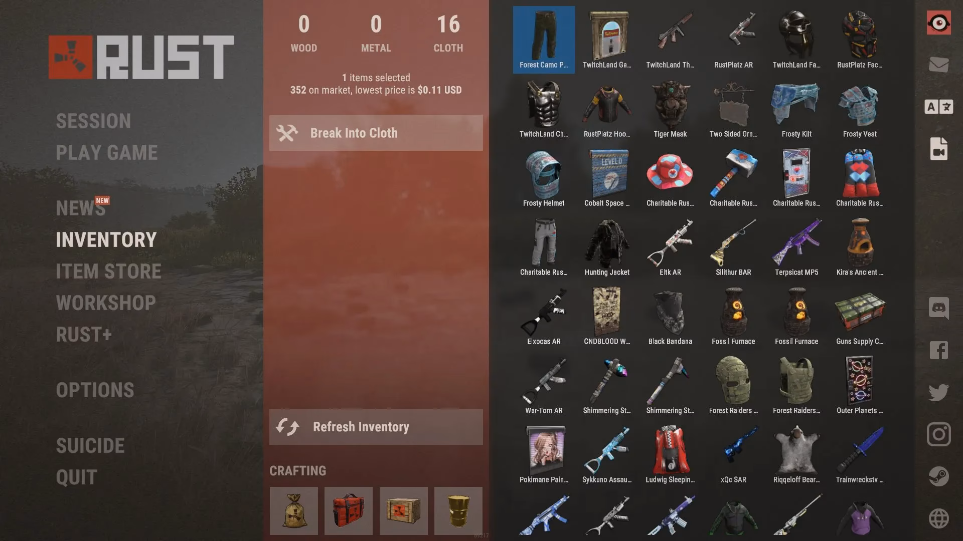 Are skins working on rustoria main?