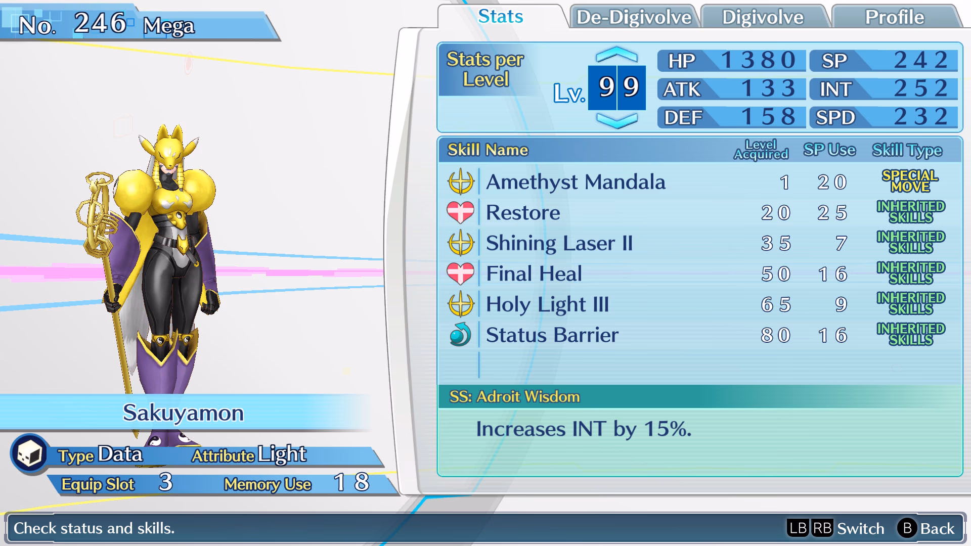 What is sakuyamon in Cyber Sleuth hacker's memory?