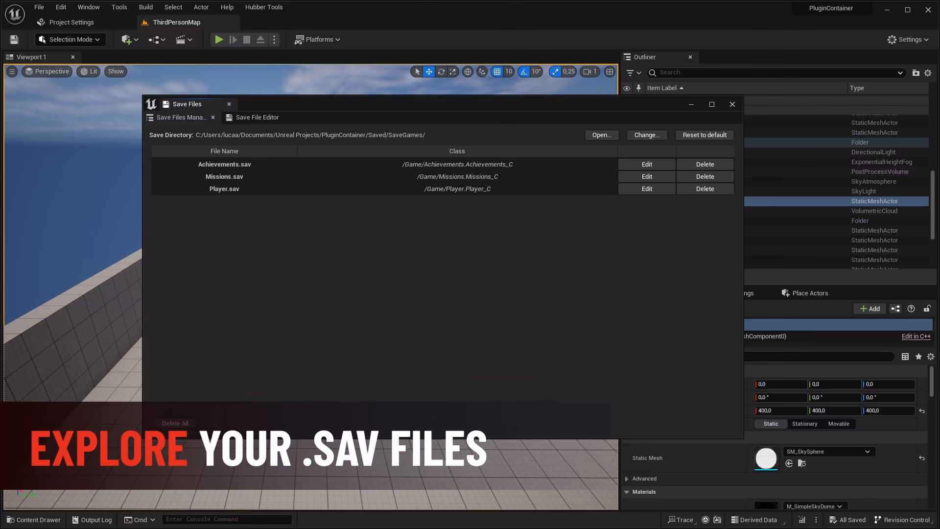 What can I do with the Sav plugin?