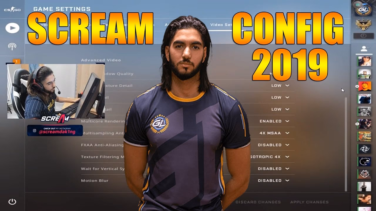 What equipment does Scream use in CSGO?
