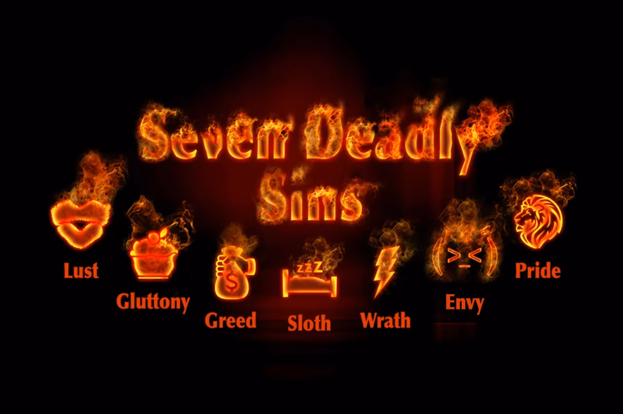 What are the 7 Deadly Sins of Roman Catholic theology?