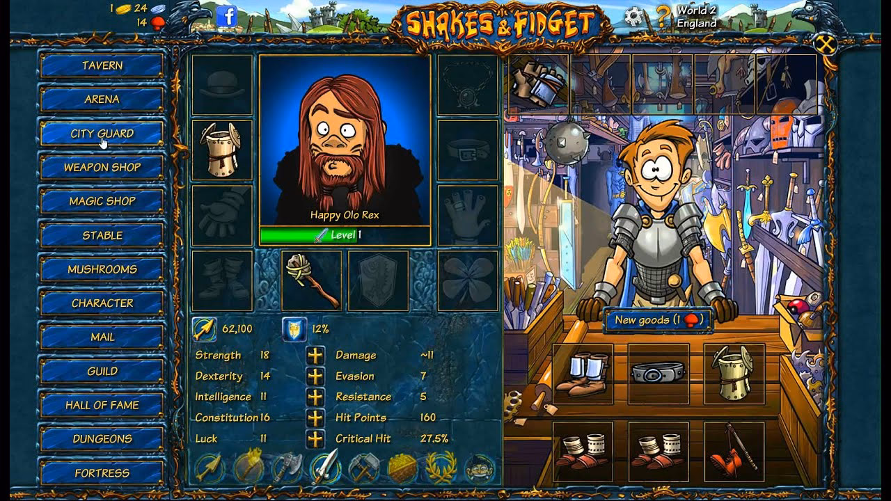 Can you play Shakes and Fidget on a mobile device?