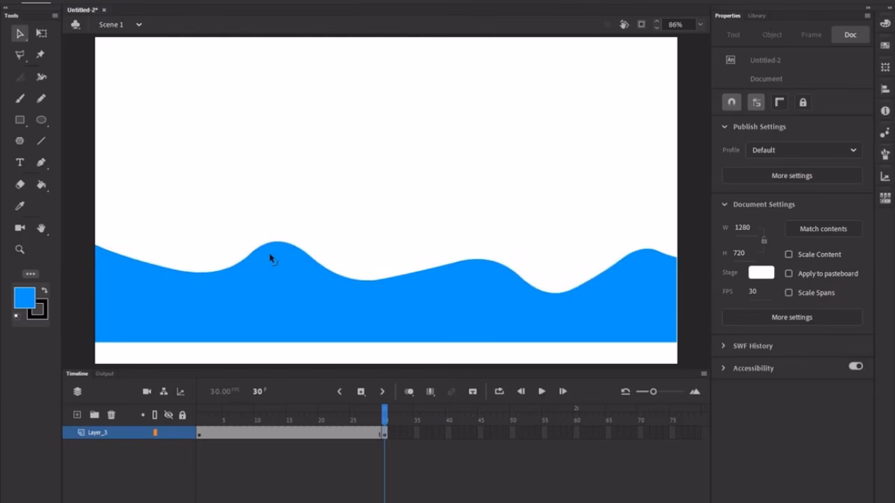 What is shape tweening in Flash?