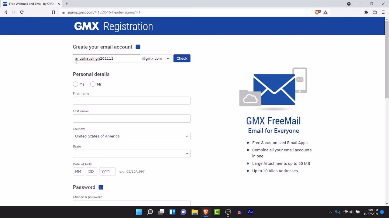 How do I create a GMX account?