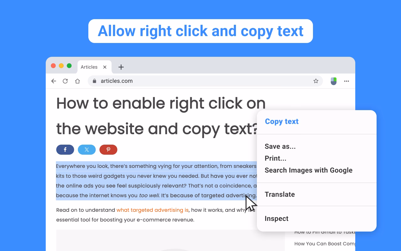 What is enable copy extension?