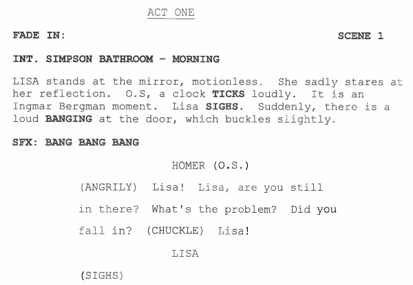 Does the Simpsons have a transcript?