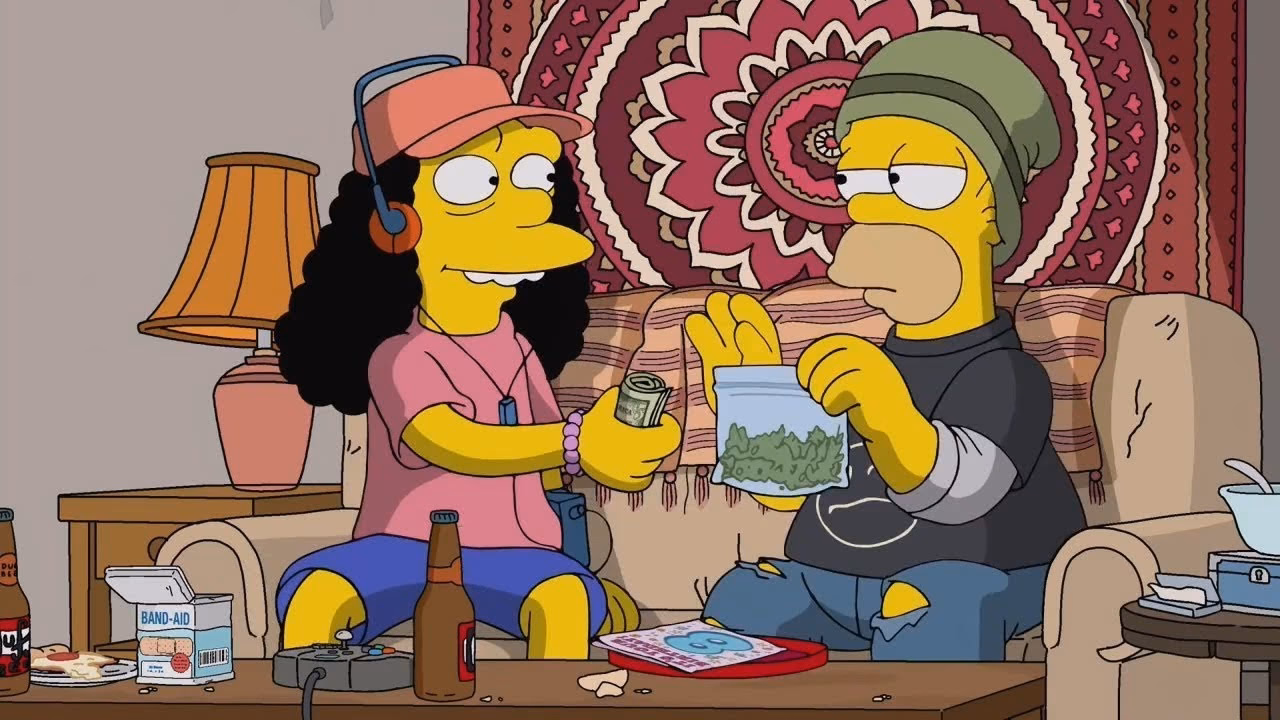 Does Homer eat weed?