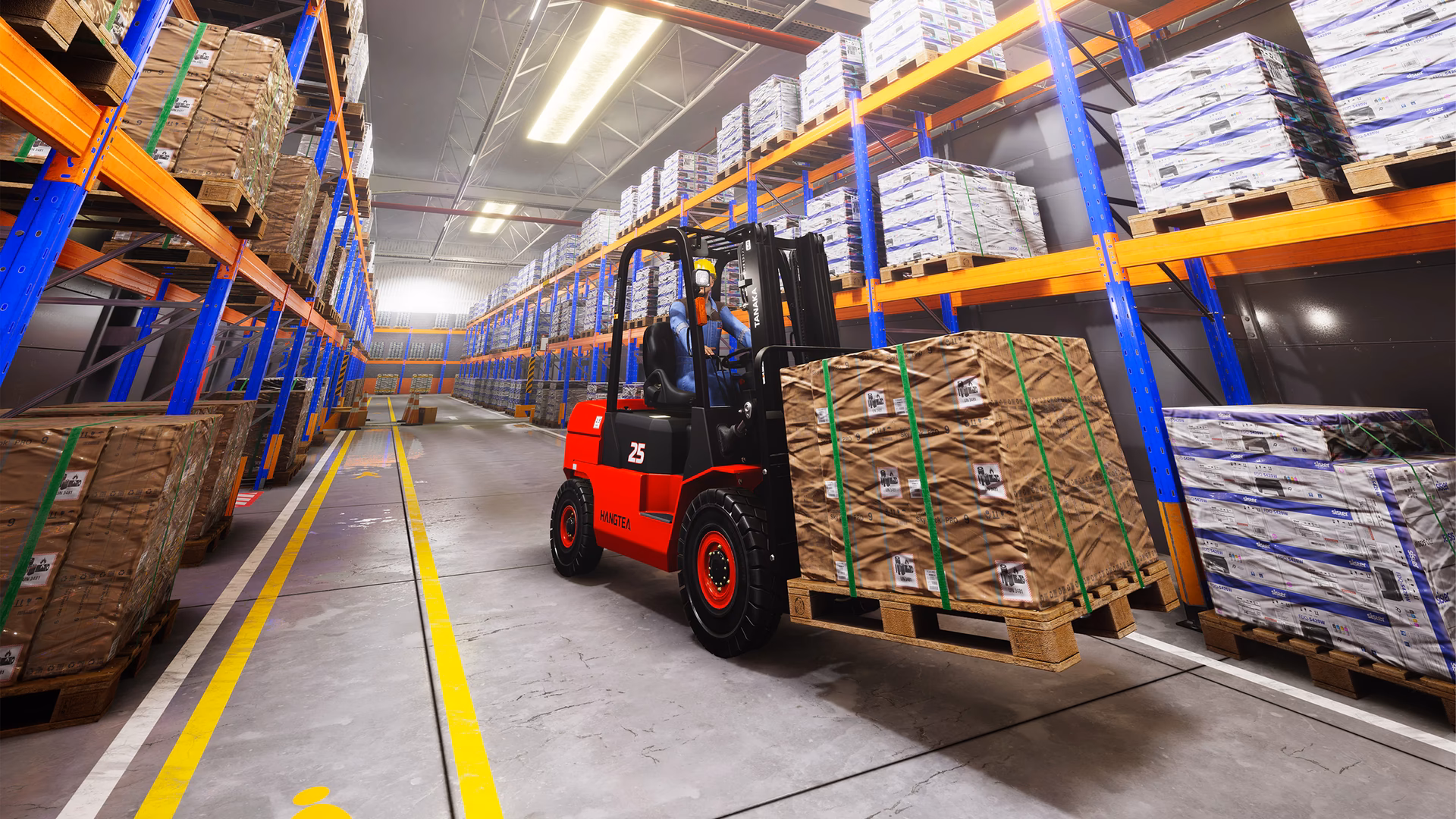 Can a warehouse simulator be used with a forklift?