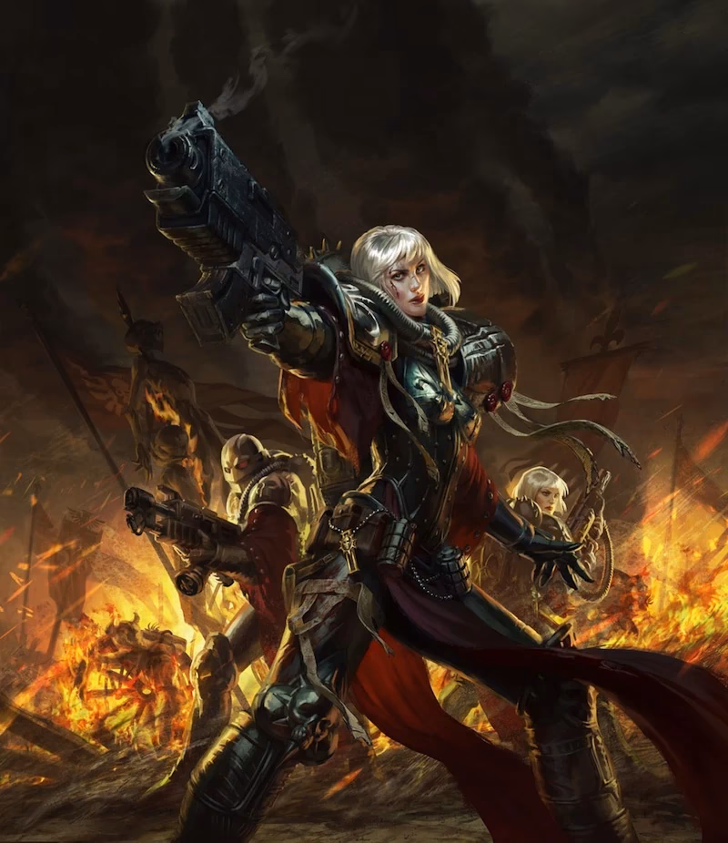 Who leads sisters repentia to war?
