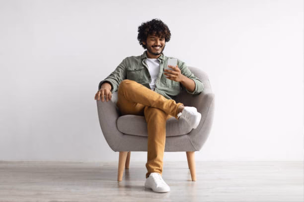 Do we sit in a chair or on a sofa?