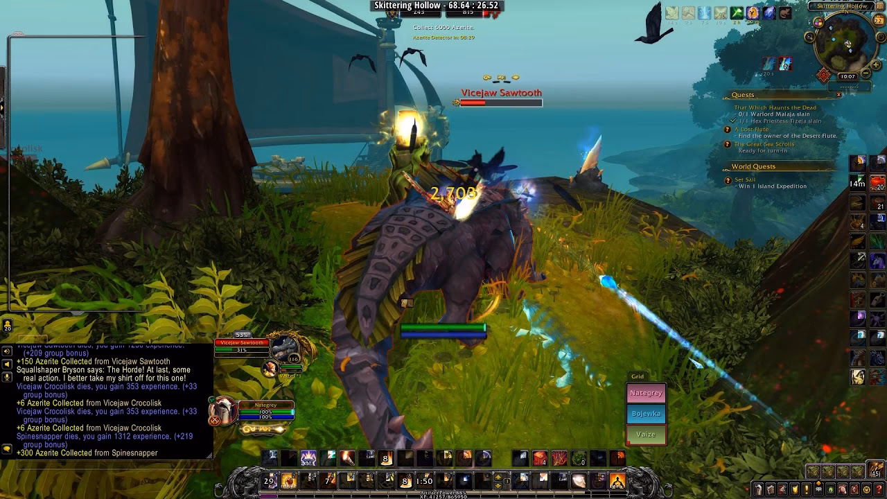 What mobs spawn in skittering hollow?