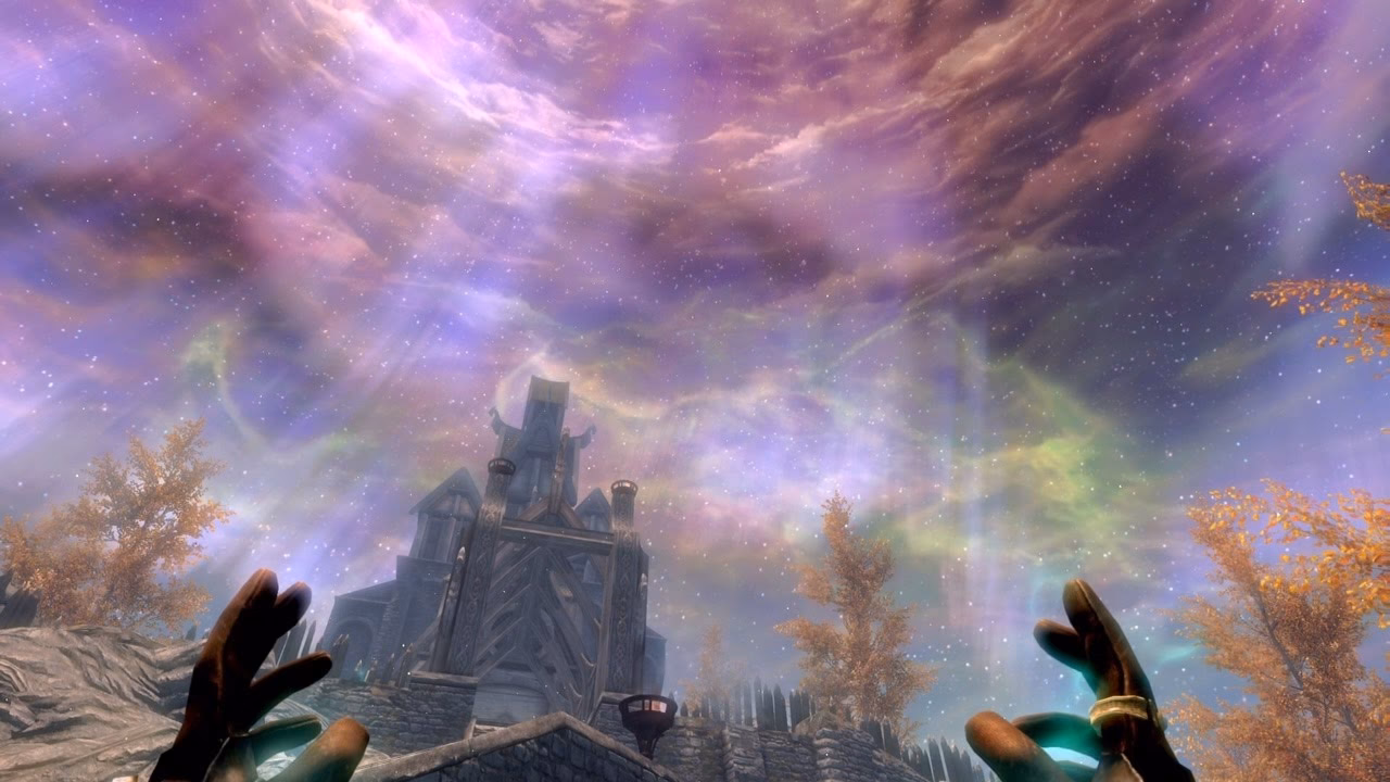 How do I clear the weather in Skyrim?