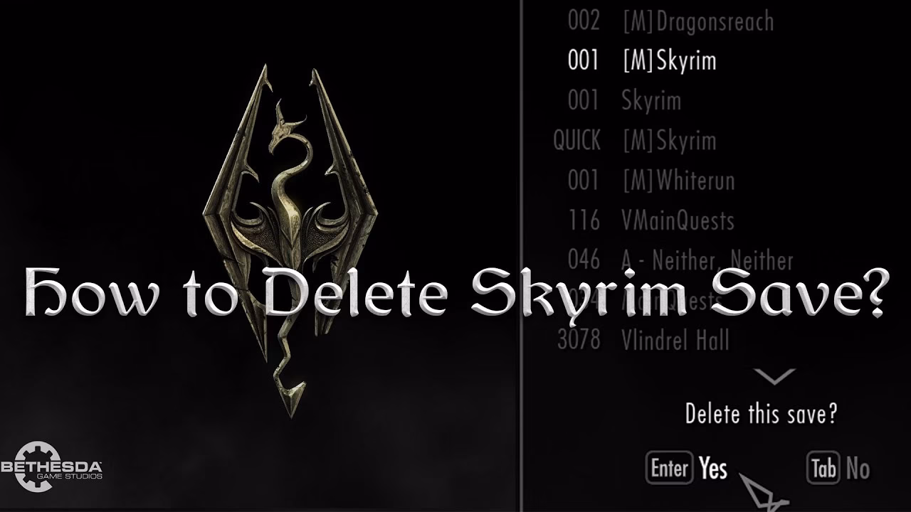 How do I delete a character in Skyrim?