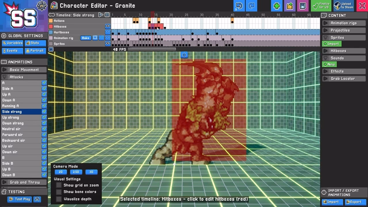 How does Smack studio's Character Editor work?