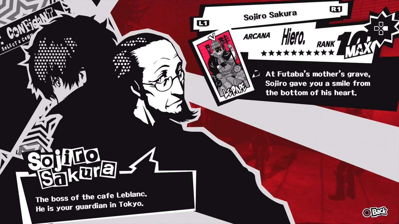 Does Sojiro Sakura have a confidant relationship?