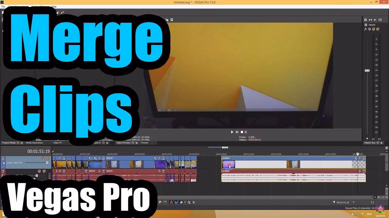 How to combine video clips with Sony Vegas?