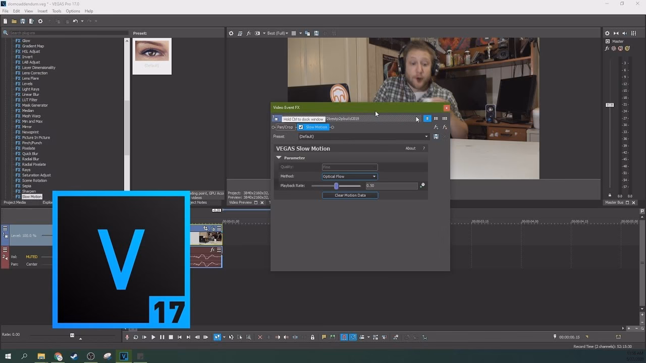 How to speed up/slow down a video in Sony Vegas?