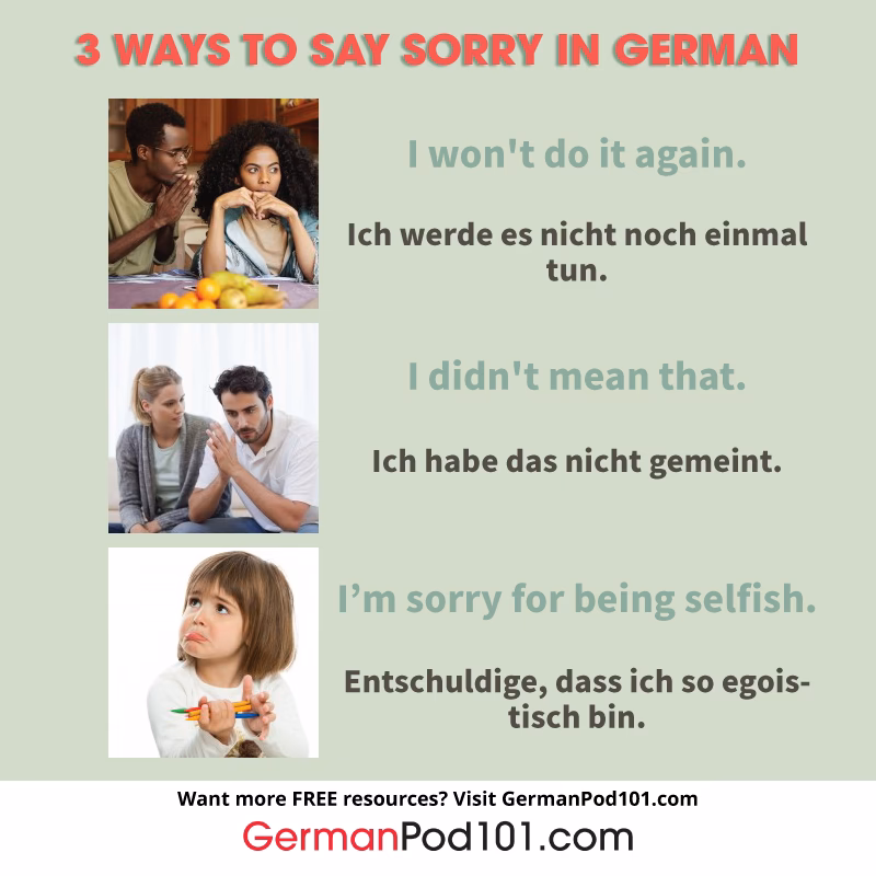 How do you say'sorry' and 'Excuse Me' in German?