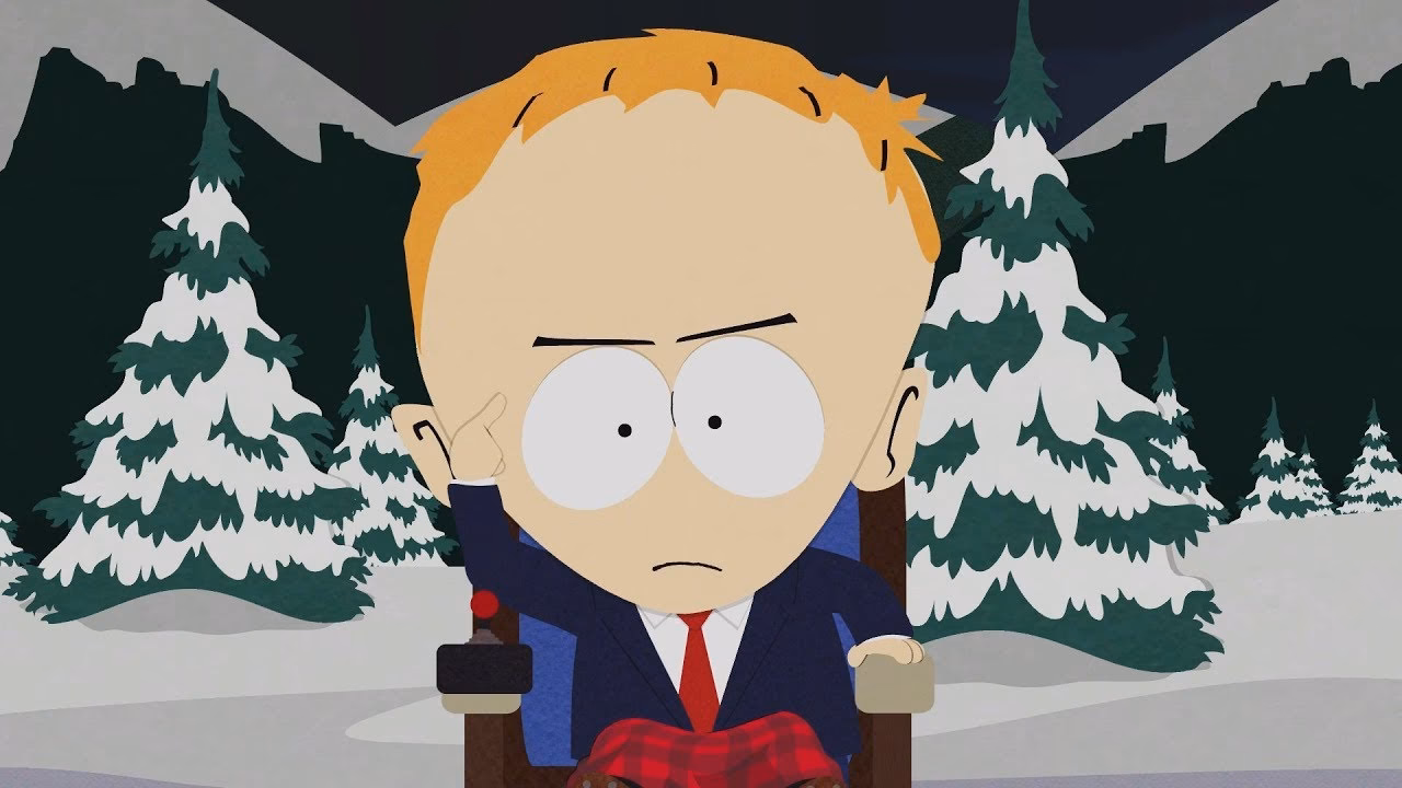 What does doctor Timothy wear in South Park?